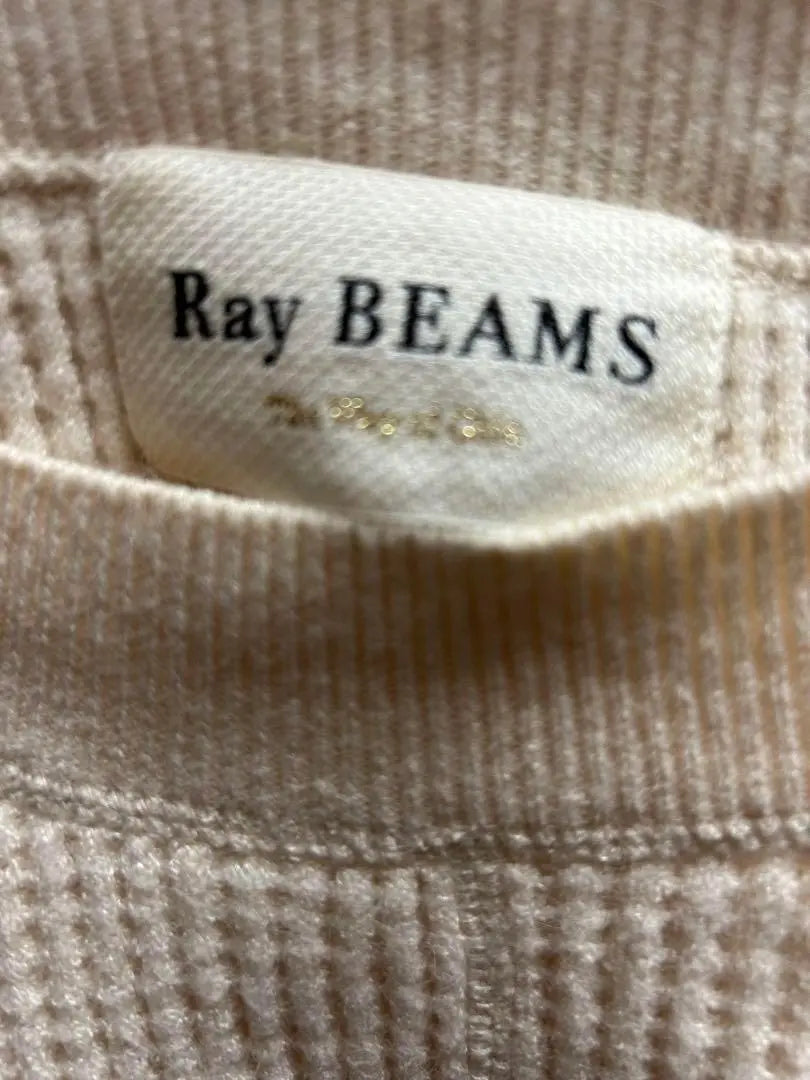 Raybeams pullover knit sweater (F) white sleeve dowel large