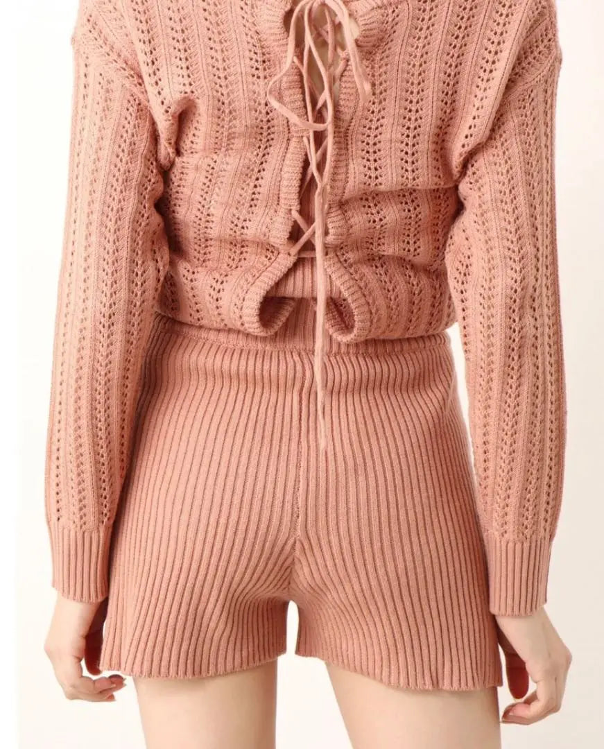 [New tag included] ROYAL PARTY Openwork Knitted Romper Setup