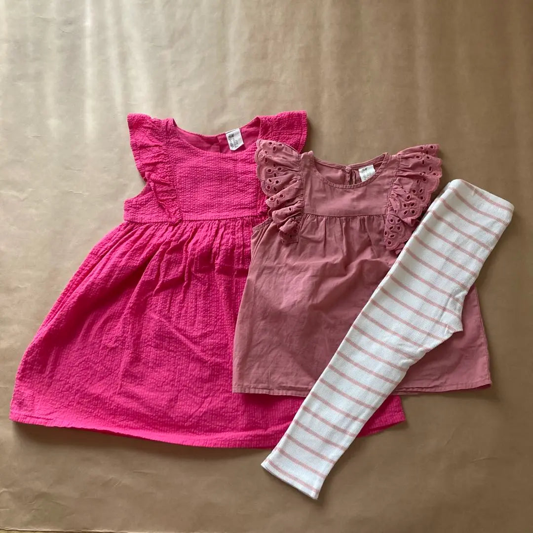 H&M Dress Shirt Leggings Set Selling 90cm, 1.5 to 2 years old