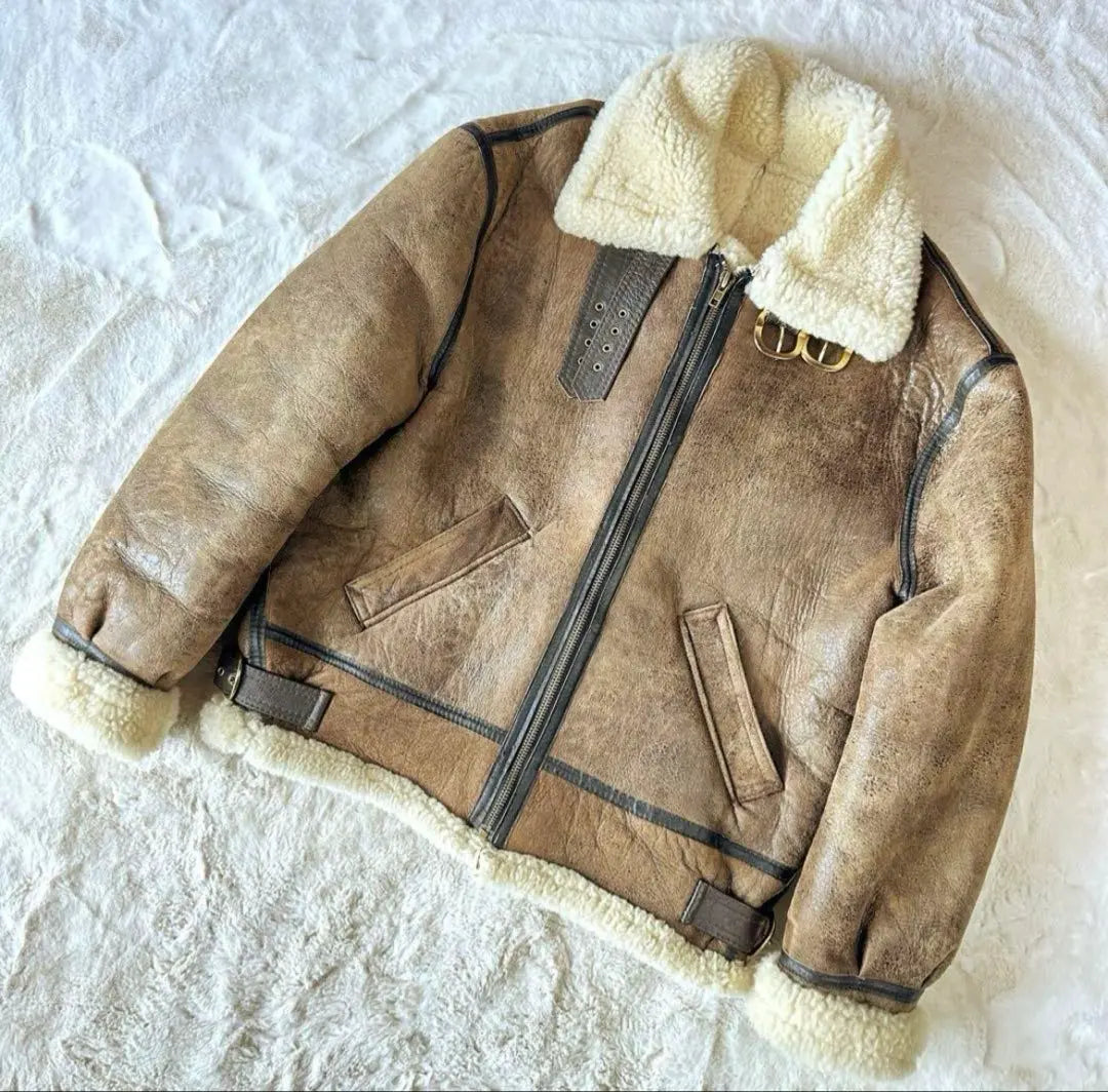 Chaqueta Mouton XL B-3 Prendas de abrigo Piel de oveja Vintage Años 80