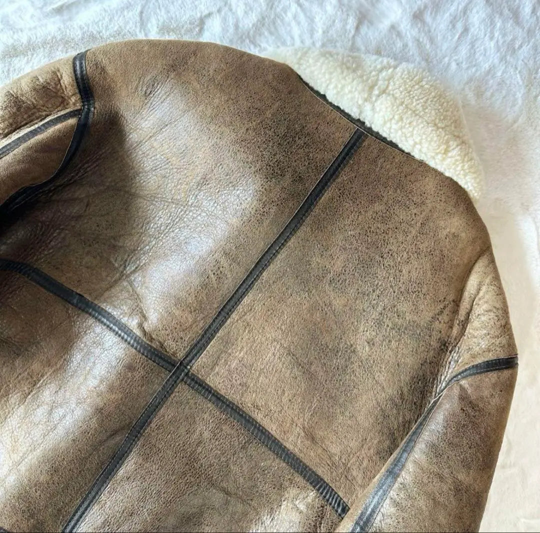 Chaqueta Mouton XL B-3 Prendas de abrigo Piel de oveja Vintage Años 80