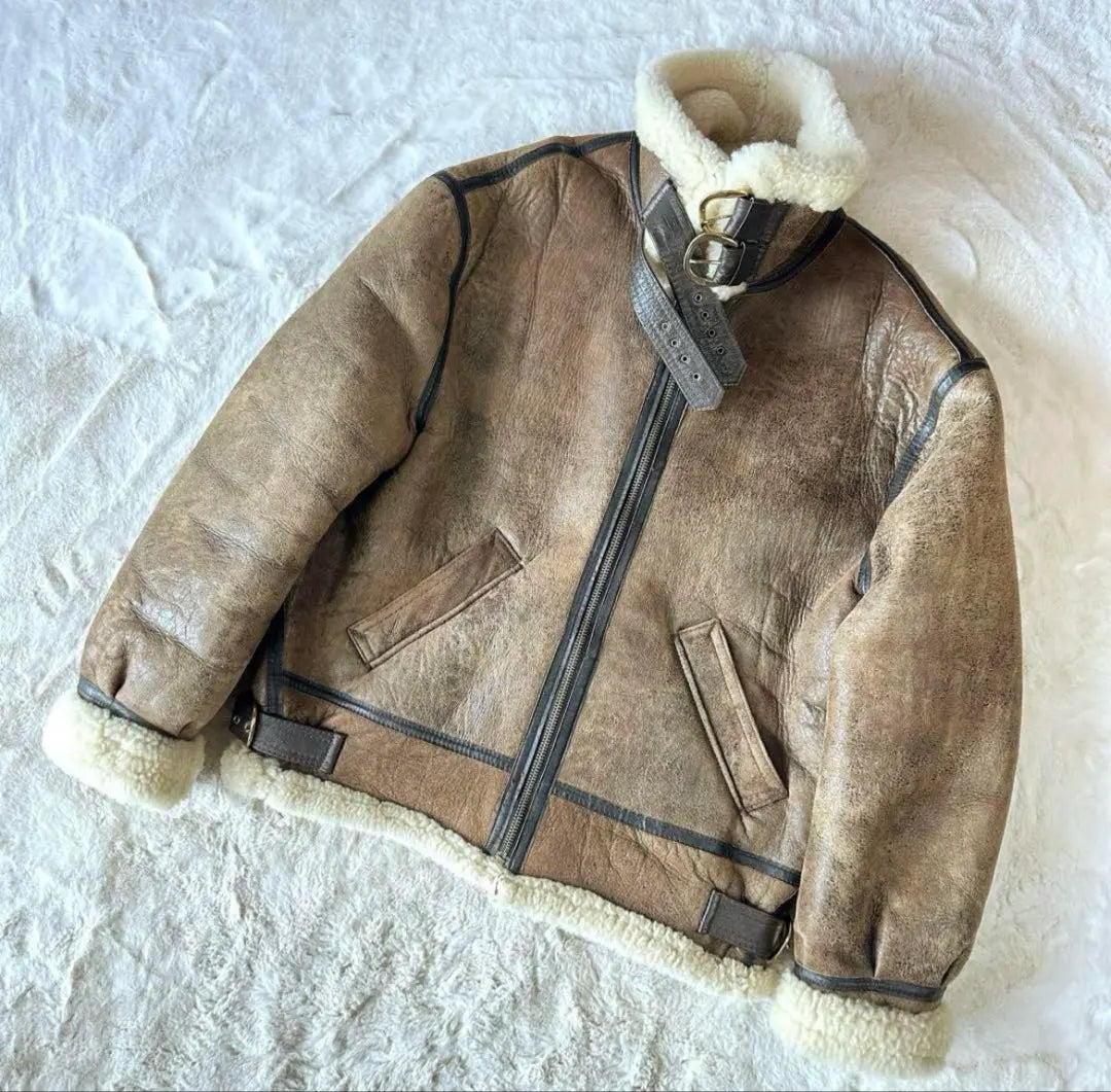 Chaqueta Mouton XL B-3 Prendas de abrigo Piel de oveja Vintage Años 80