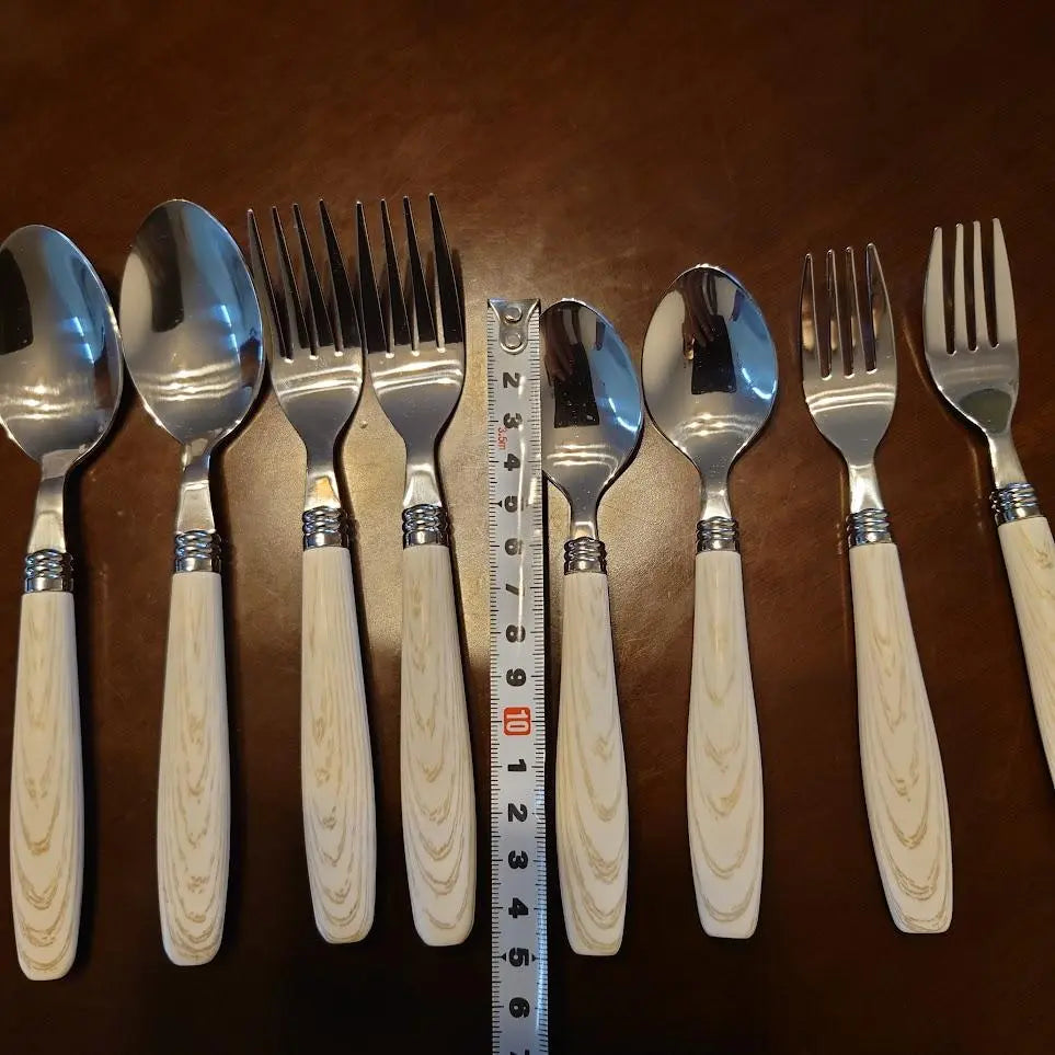 Pantry set, pair, white wood, chopsticks, spoon, fork