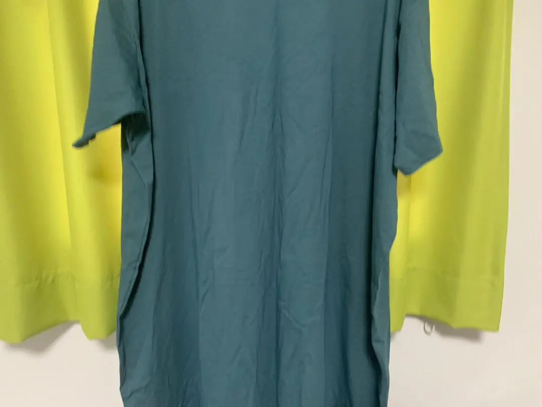 [Happy Marilyn] Dress for women, short sleeves, 7L-8L, blue green