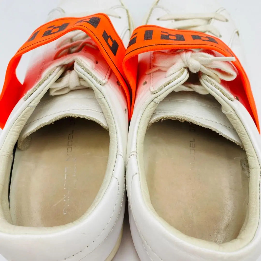 PHILIPPE MODEL Sneakers Lace-Up 37 White Orange