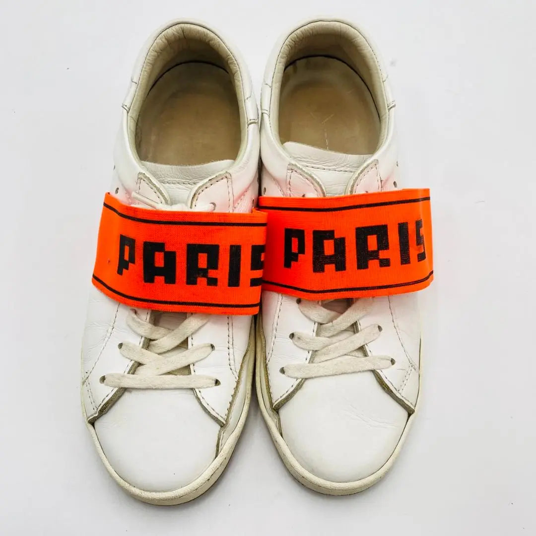 PHILIPPE MODEL Sneakers Lace-Up 37 White Orange