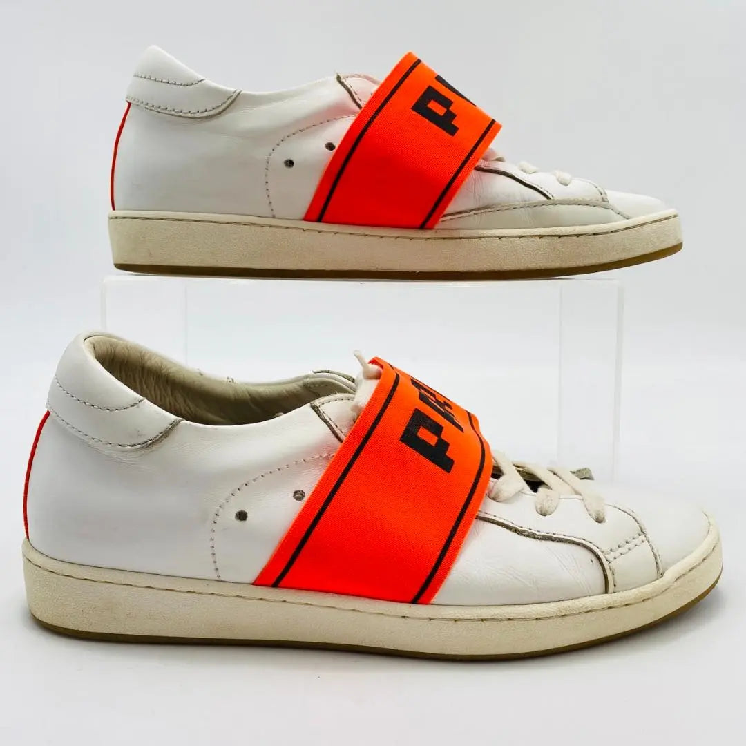 PHILIPPE MODEL Sneakers Lace-Up 37 White Orange