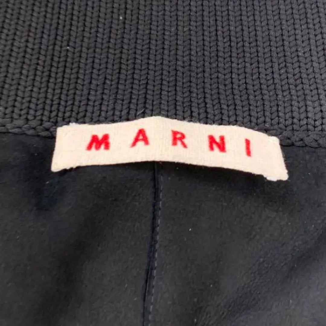 MARNI Capa de Piel Piel Cordero Furbest Beau Leather Talla 40 | MARNI ラムレザー ファーベスト 子羊革レザーケープ 40サイズ