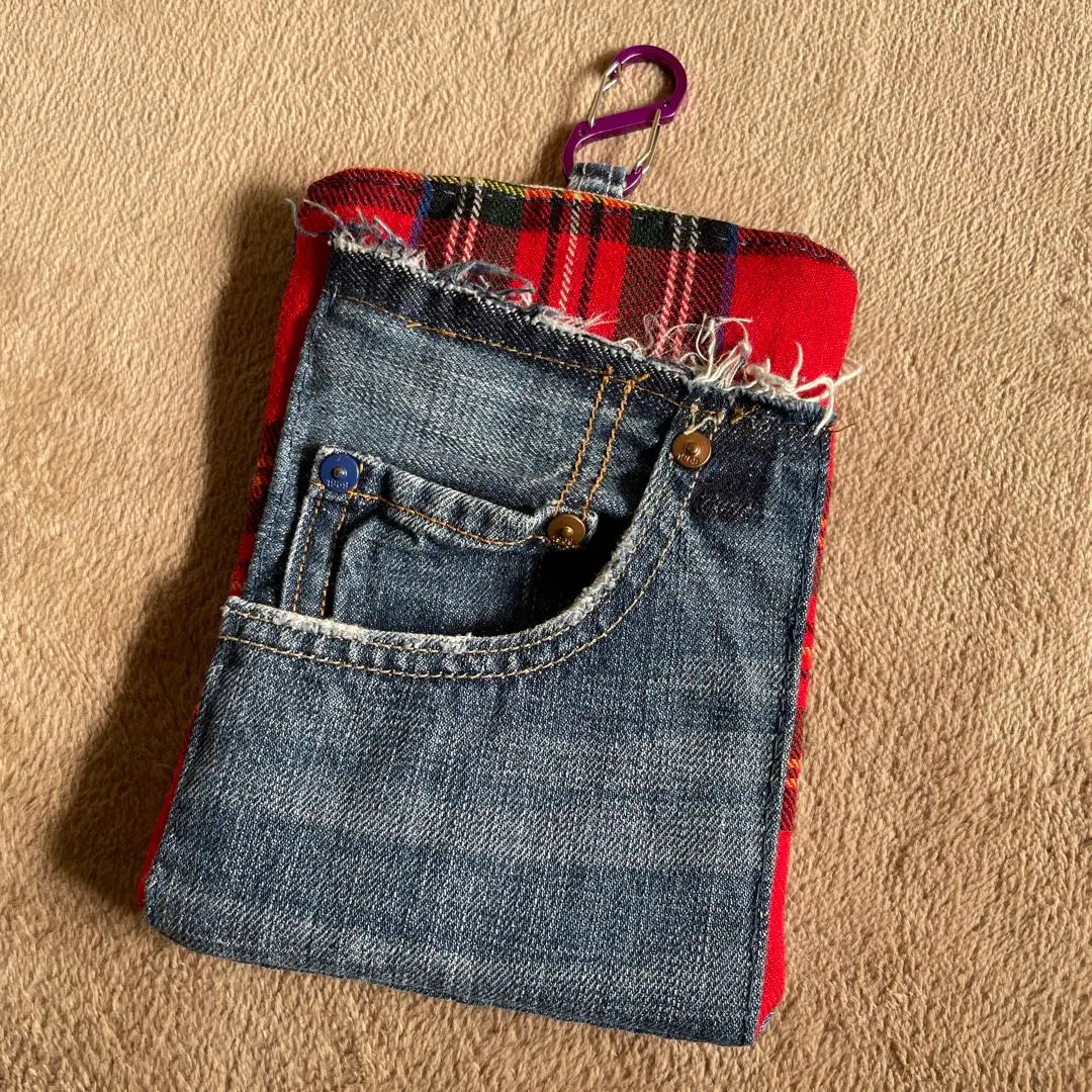 Handmade denim remake waist pouch