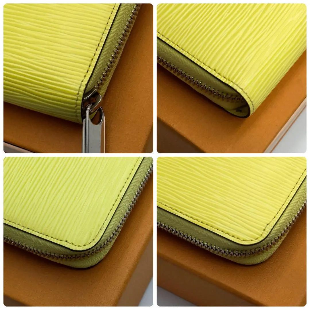 Louis Vuitton [Artículo hermoso, de primera calidad y de edición limitada] Cartera larga con cremallera Epi Yellow