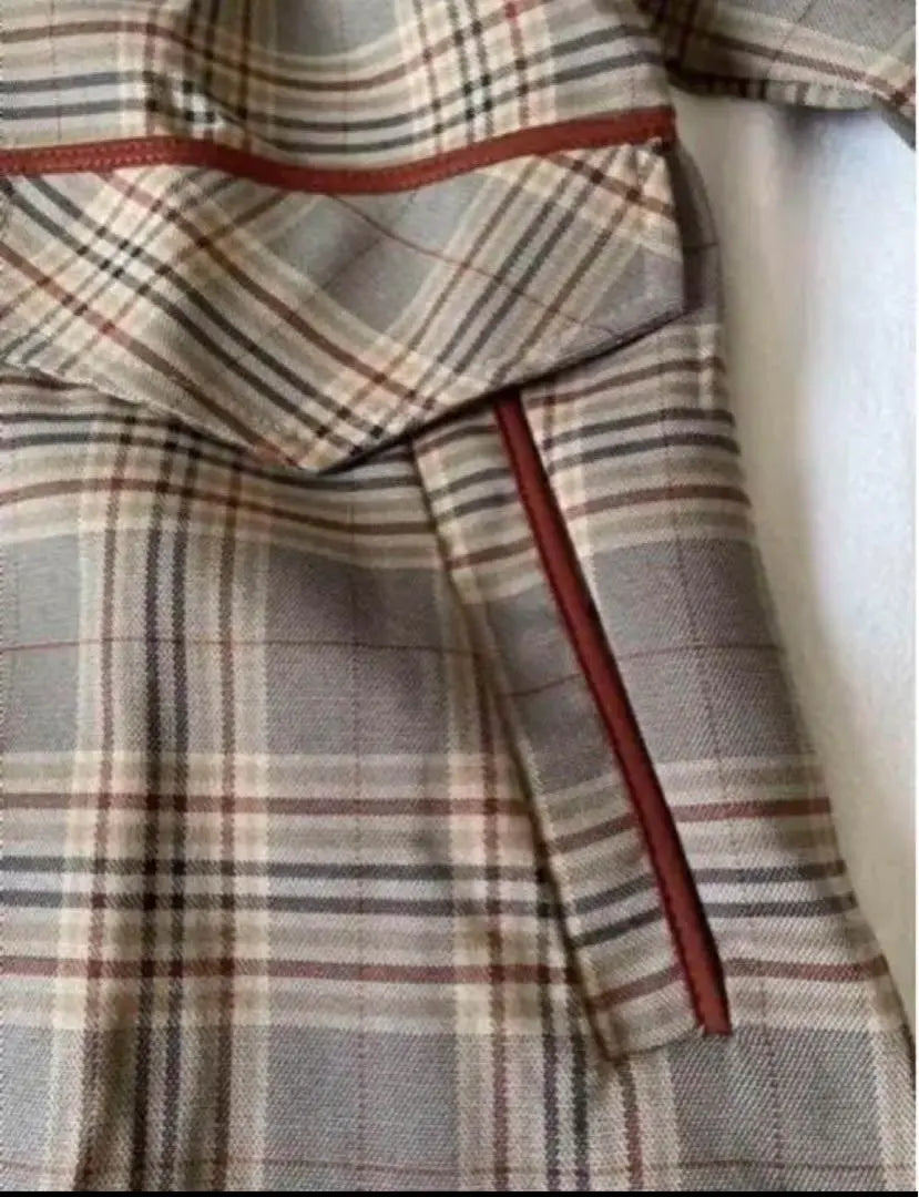 Abrigo de primavera Estilo vintage Estampado de cuadros - Gabardina de piernas largas Marrón XL