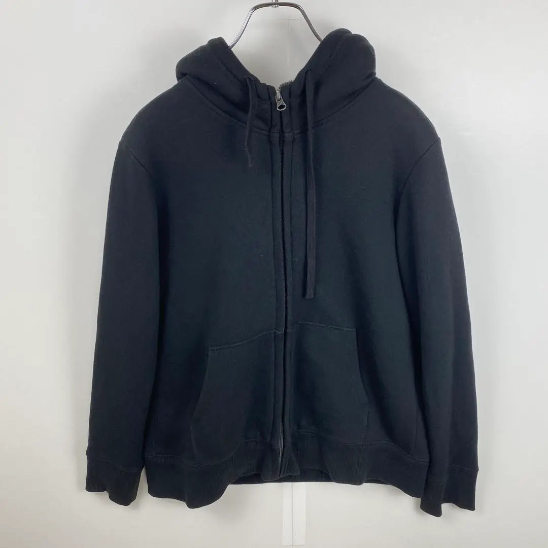 UNIQLO Boas Sweat Full Zip Hoodie Cold Protection Versatile Black