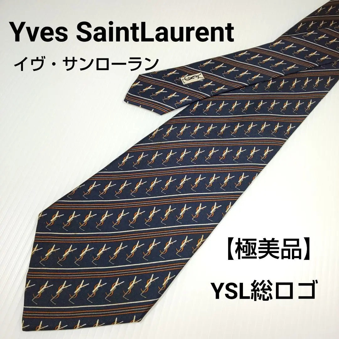 [Extremely beautiful] Yves Saint Laurent [YSL all logo] Tie