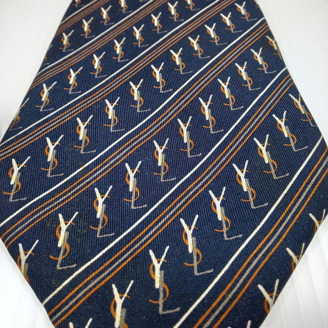 [Extremely beautiful] Yves Saint Laurent [YSL all logo] Tie