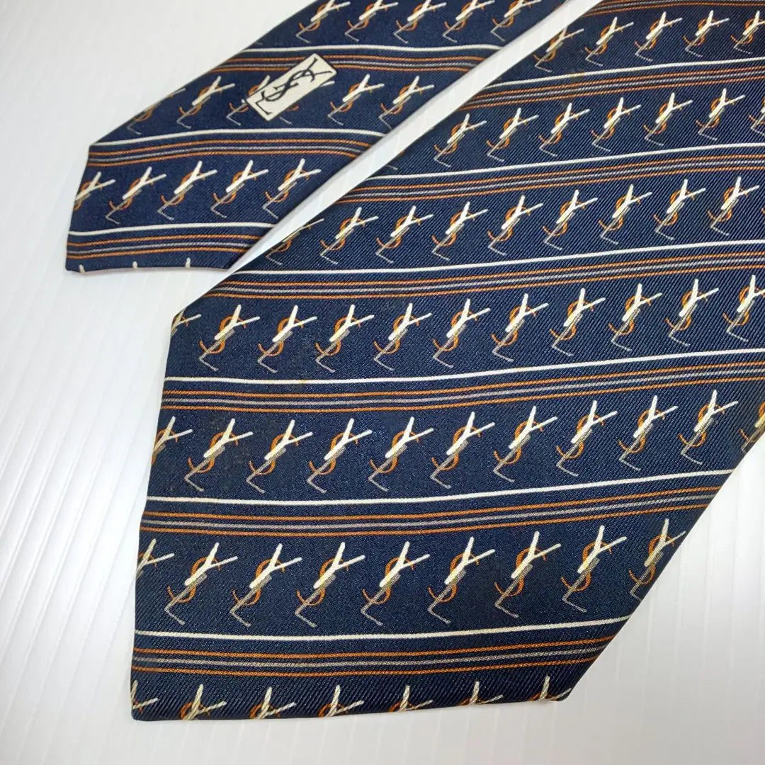 [Extremely beautiful] Yves Saint Laurent [YSL all logo] Tie