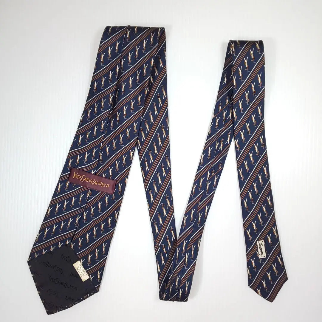 [Extremely beautiful] Yves Saint Laurent [YSL all logo] Tie