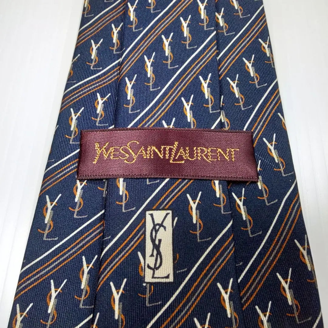 [Extremely beautiful] Yves Saint Laurent [YSL all logo] Tie