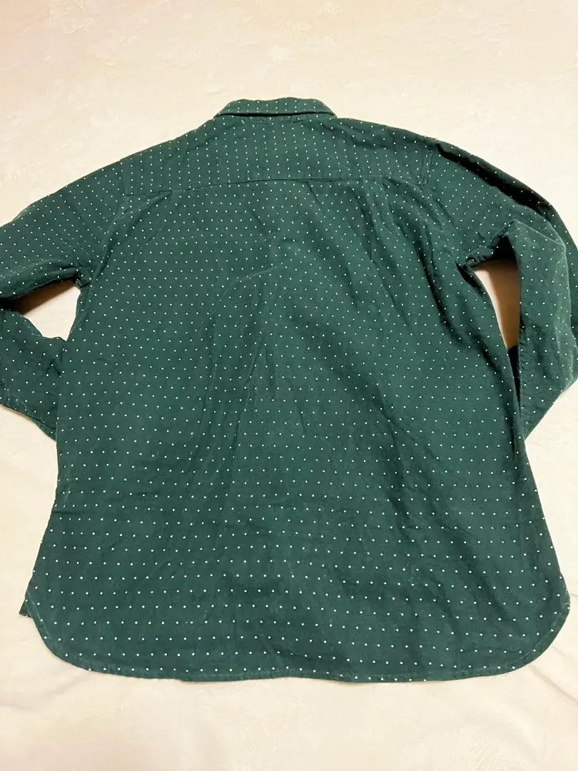 Green color long sleeve shirt with dot pattern