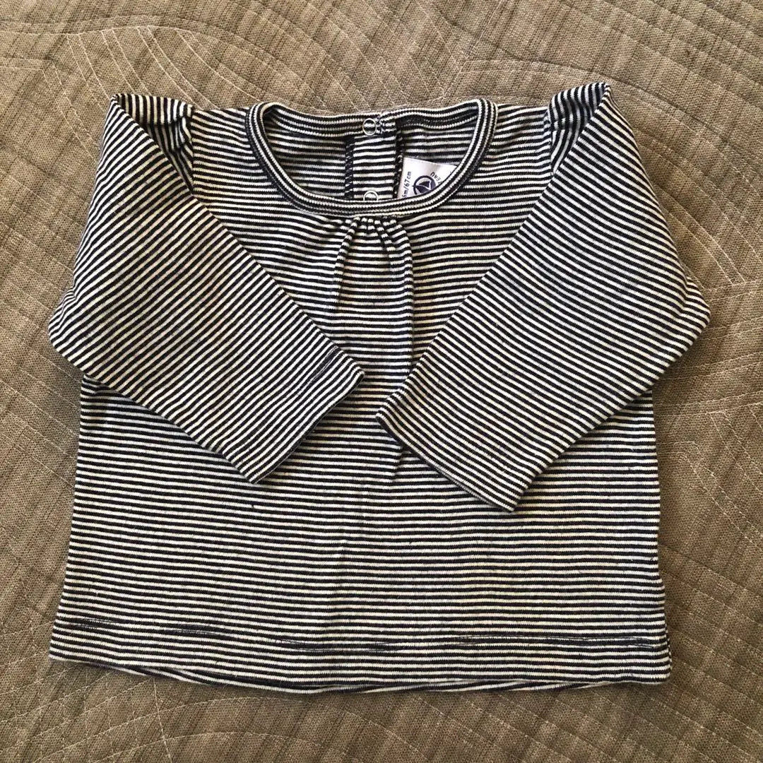 Camisa de manga larga con borde Petit Bateau para 6 meses 60-70 cm