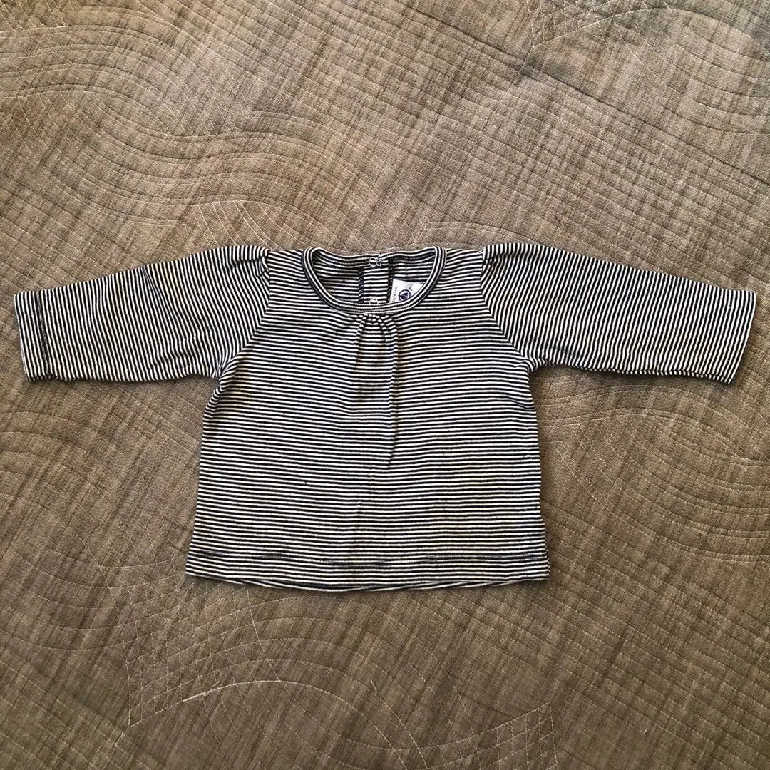 Camisa de manga larga con borde Petit Bateau para 6 meses 60-70 cm