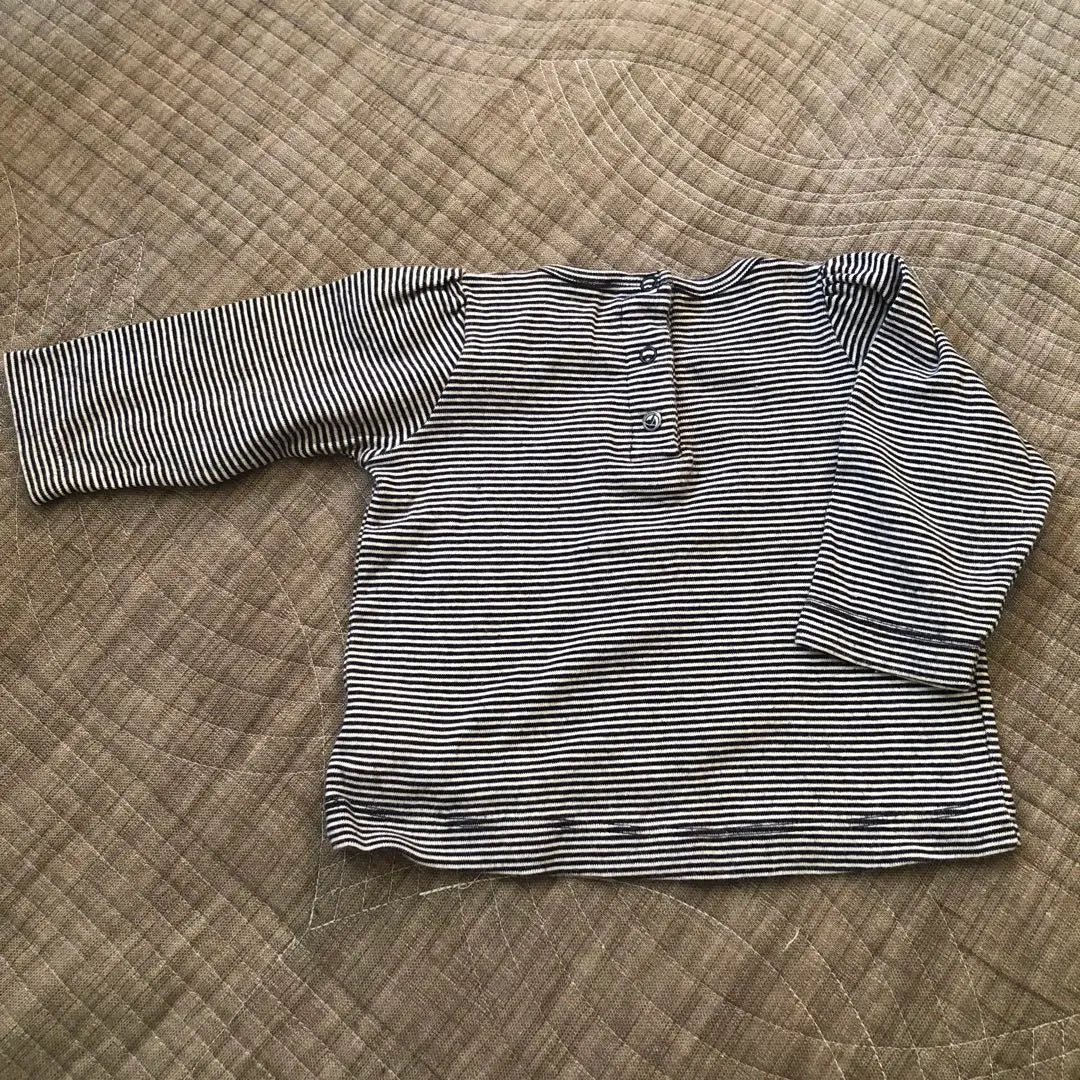 Camisa de manga larga con borde Petit Bateau para 6 meses 60-70 cm