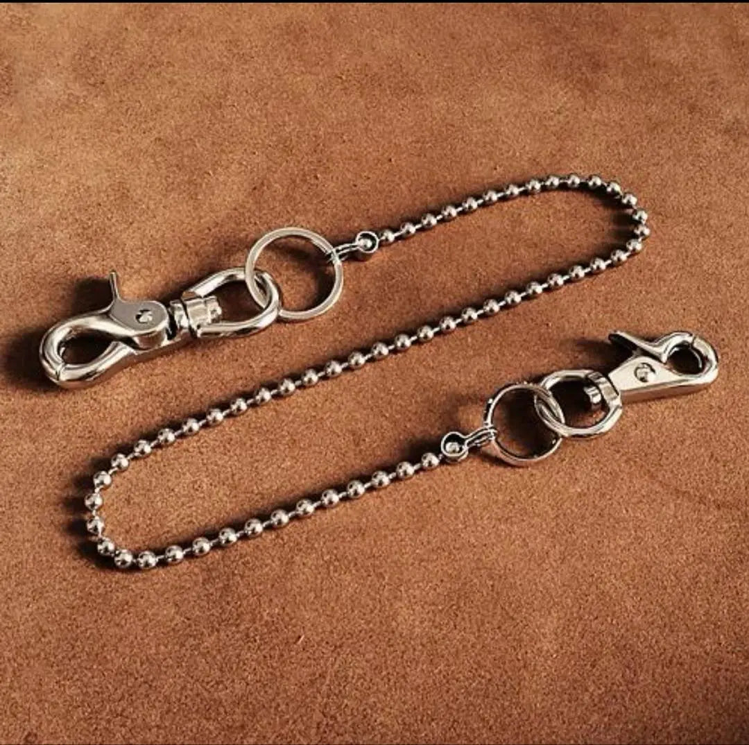 Long 50cm Ball Chain Wallet Rope Silver (Both Ends)