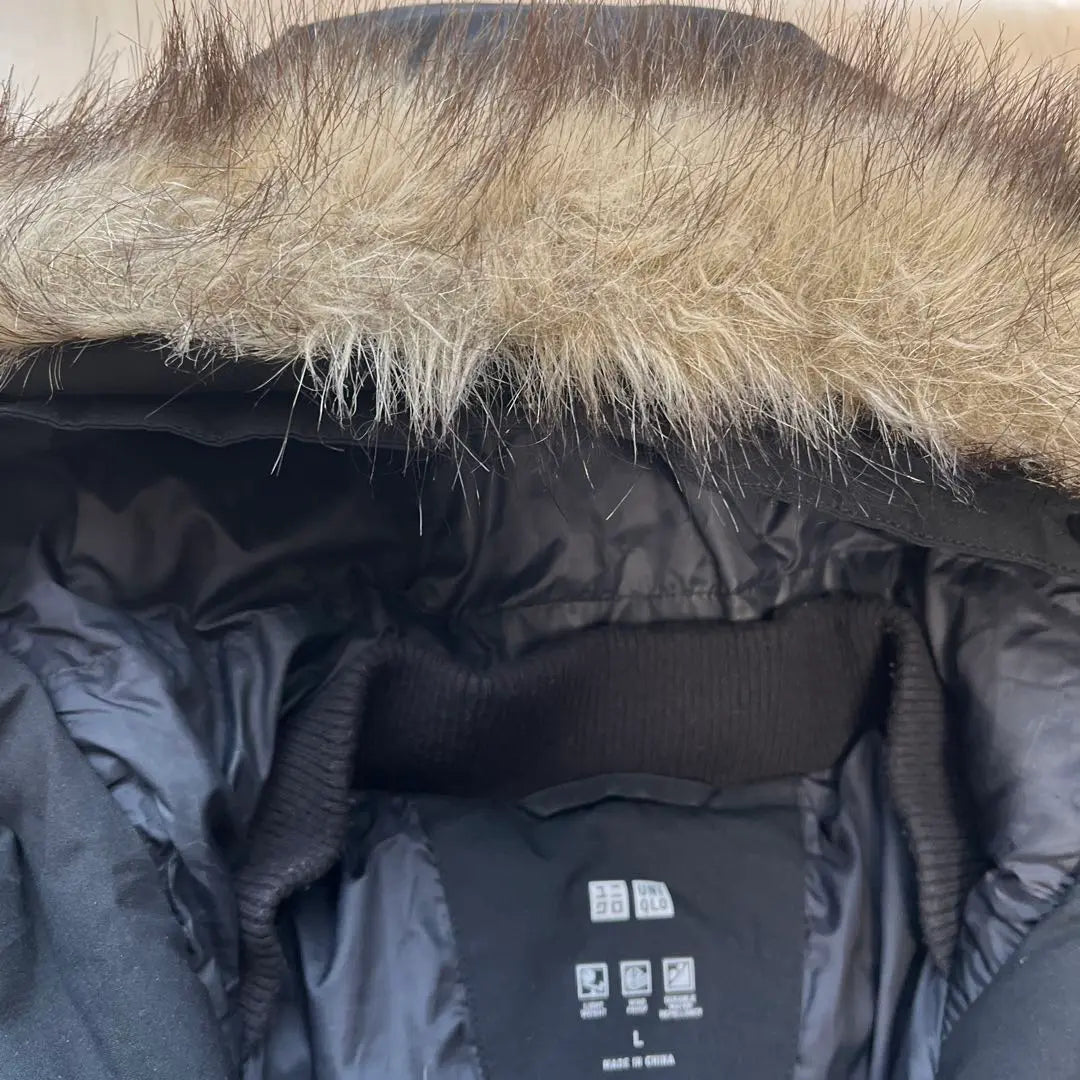 Black seamless down jacket l food