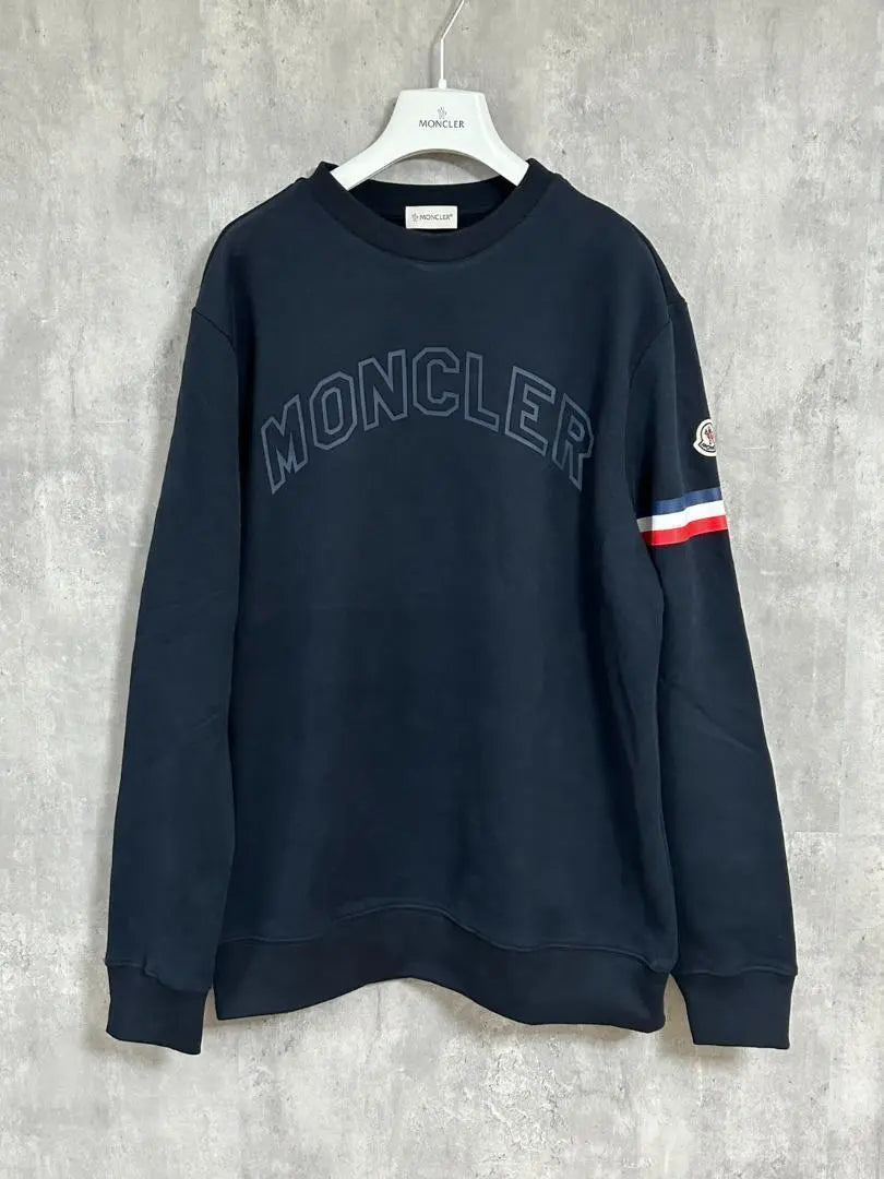 New tag included ☆ MONCLER Tricolor accent sweatshirt XXL Navy