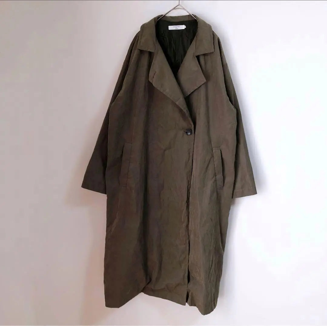 [Samansa Mos2 blue] (L) Suede-style long chester coat