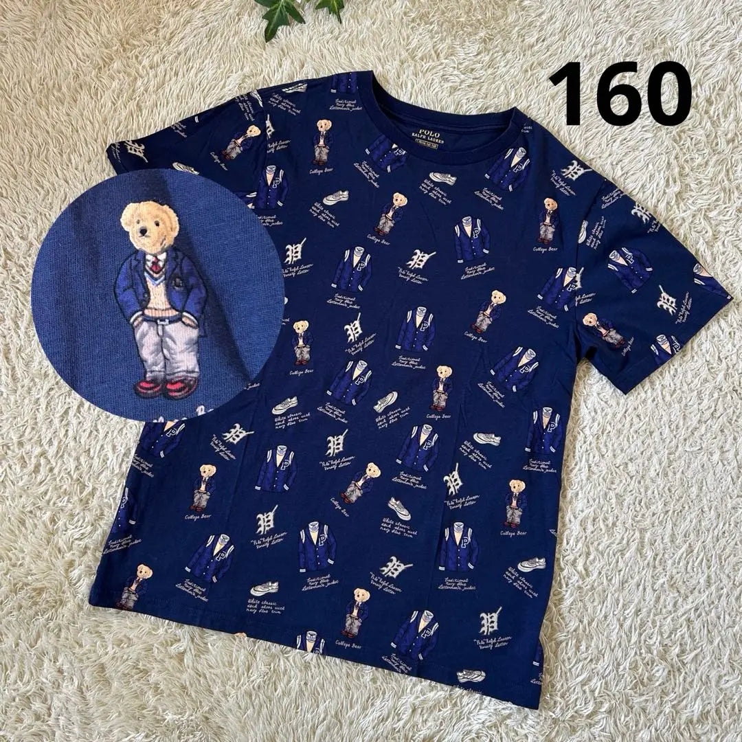 ✨Good condition✨Polo Ralph Lauren❣️Polo Bear T-shirt Short sleeve Bear print All-over pattern