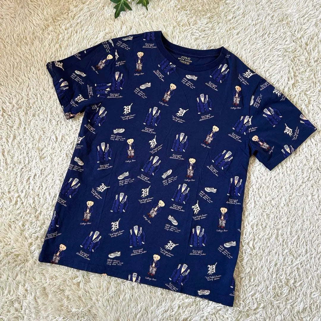 ✨Good condition✨Polo Ralph Lauren❣️Polo Bear T-shirt Short sleeve Bear print All-over pattern