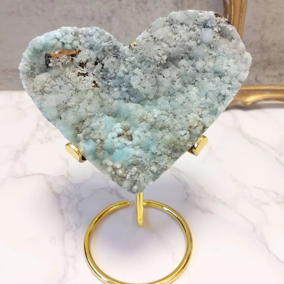 Blue Aragonite Heart (Large) Raw Stone