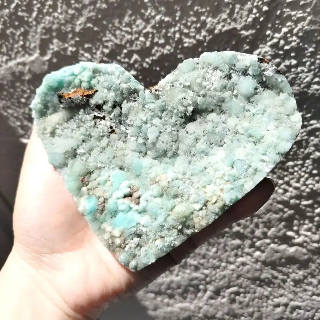 Corazón de aragonito azul (grande) Piedra cruda