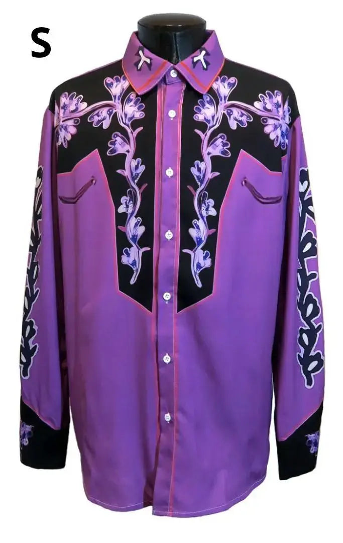 S Western Shirt Purple Cowboy Rockabilly Rodeo Punk Rock