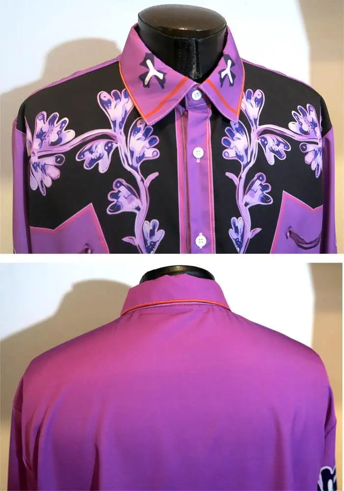 S Western Shirt Purple Cowboy Rockabilly Rodeo Punk Rock