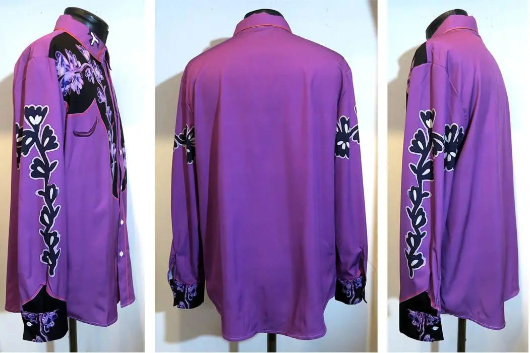 S Western Shirt Purple Cowboy Rockabilly Rodeo Punk Rock