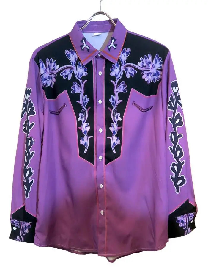 S Western Shirt Purple Cowboy Rockabilly Rodeo Punk Rock