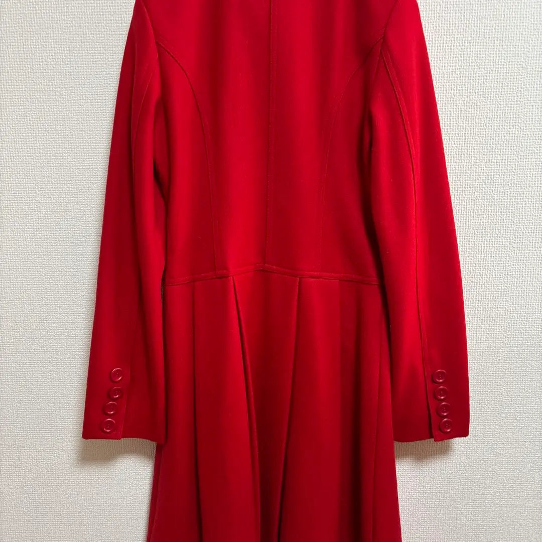 B82 Long Court Retro Wool High Neck Suitable Vintage Y2K Red