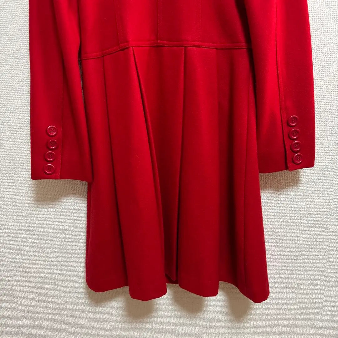 B82 Long Court Retro Wool High Neck Suitable Vintage Y2K Red | b82 ロングコート　レトロ　ウール　ハイネック　上品　ヴィンテージ　Y2K 赤