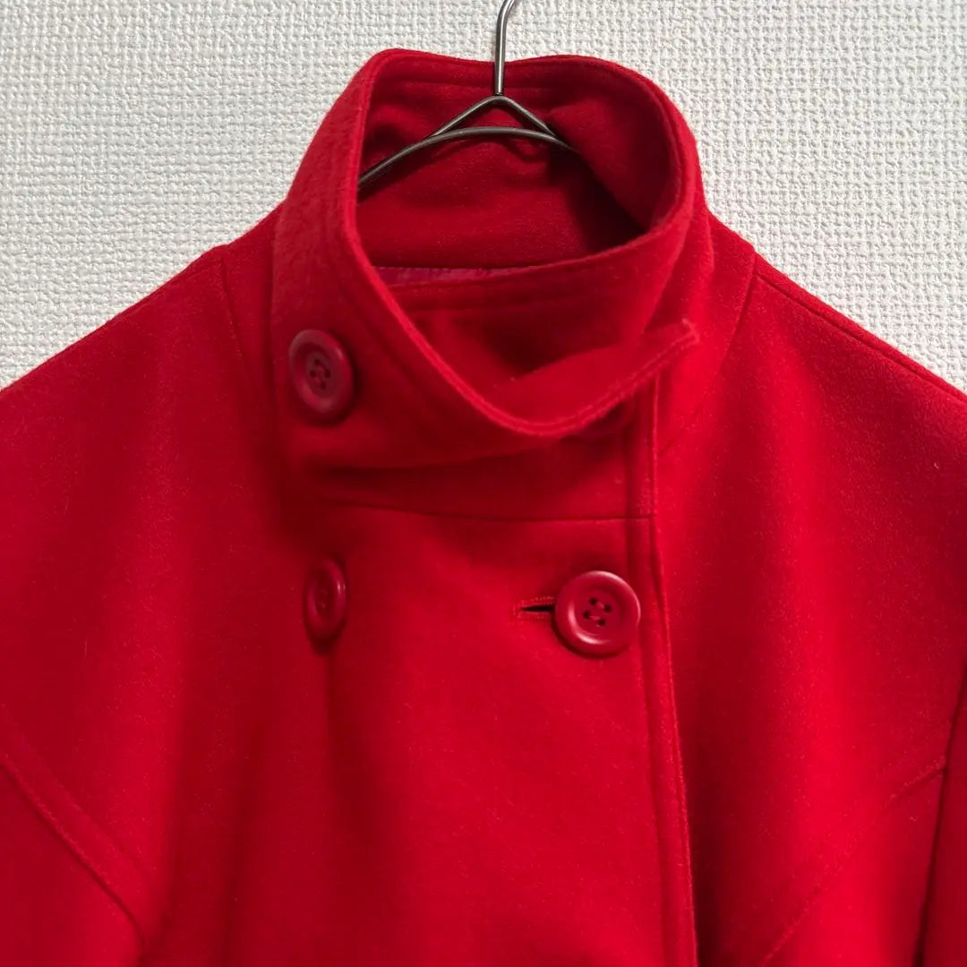 B82 Long Court Retro Wool High Neck Suitable Vintage Y2K Red | b82 ロングコート　レトロ　ウール　ハイネック　上品　ヴィンテージ　Y2K 赤