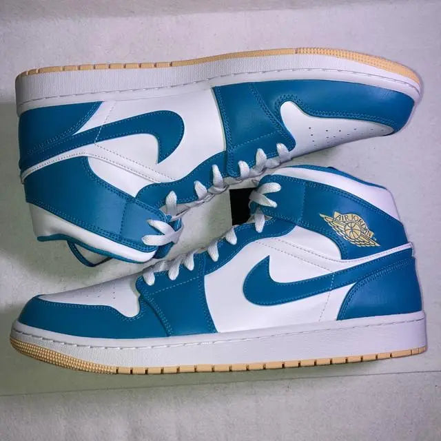 Air Jordan 1 MID Light Blue Light Blue White 32cm Boxed