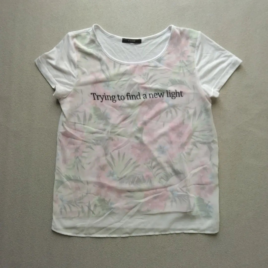 Camiseta transparente cortada y cosida | シースルー カットソー Tシャツ