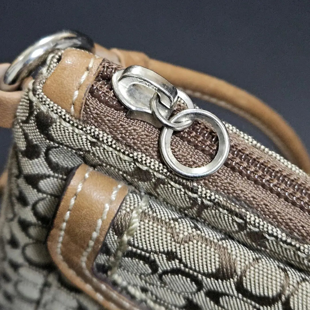 [Used] COACH Belt Pouch Small Signature Dark Beige