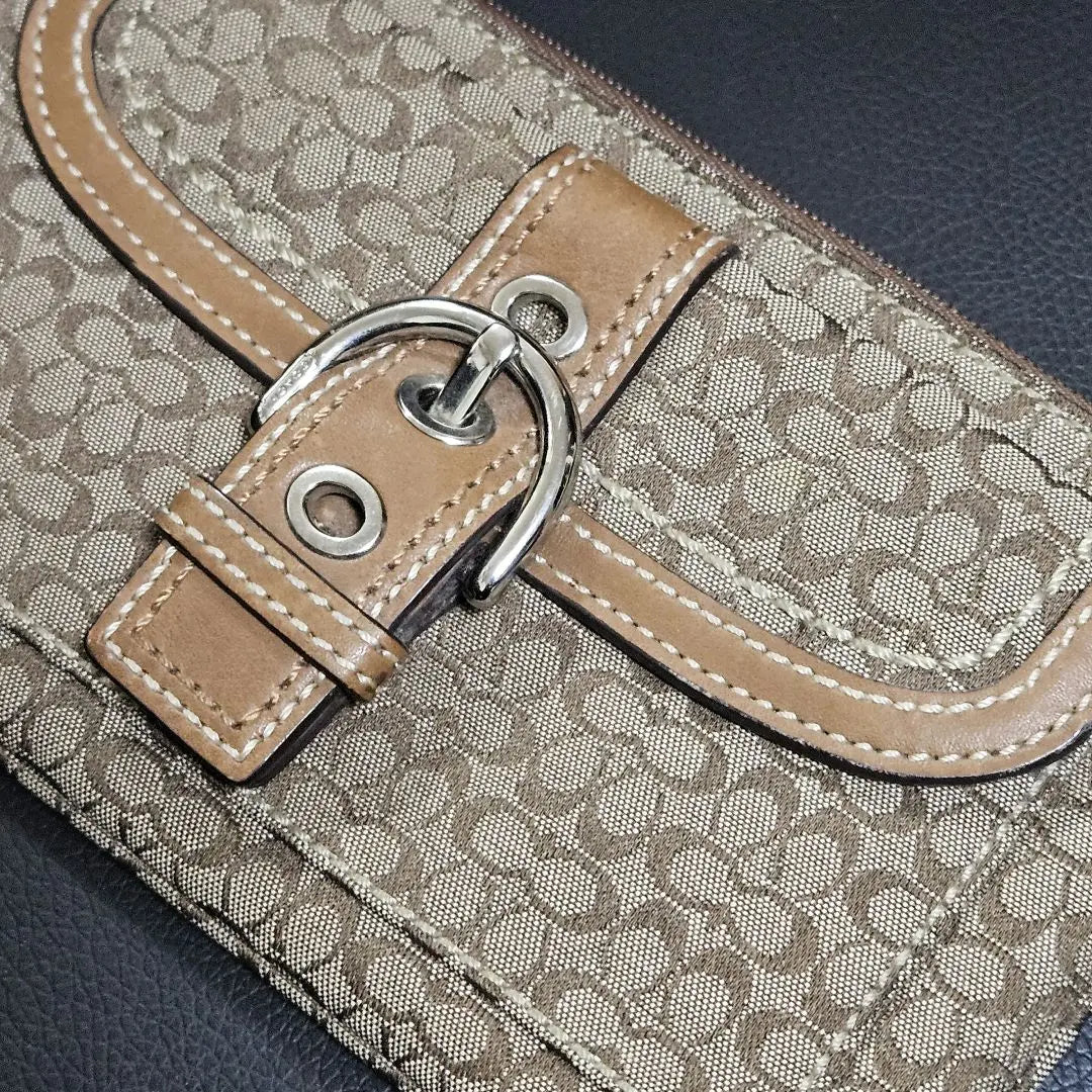 [Used] COACH Belt Pouch Small Signature Dark Beige