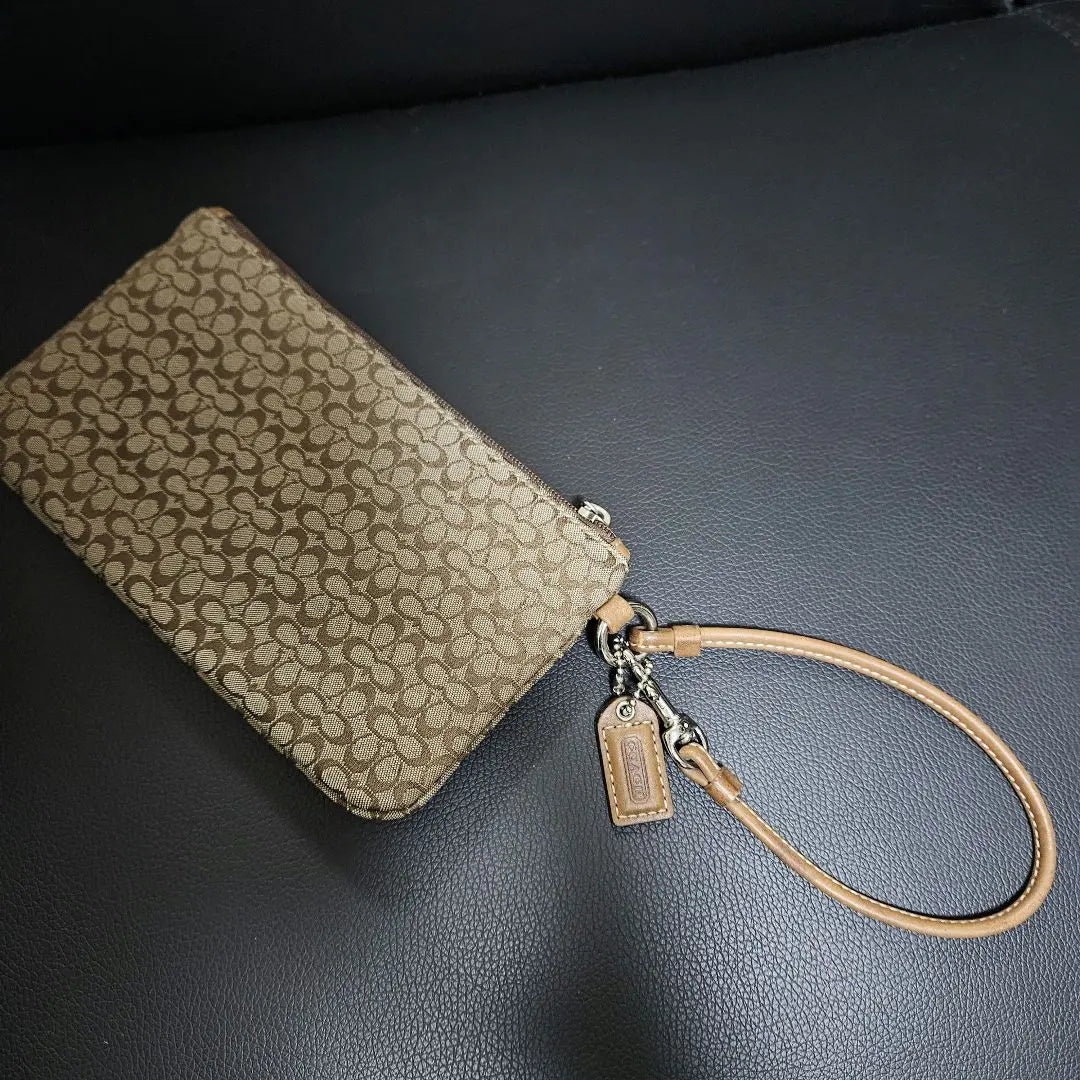 [Used] COACH Belt Pouch Small Signature Dark Beige