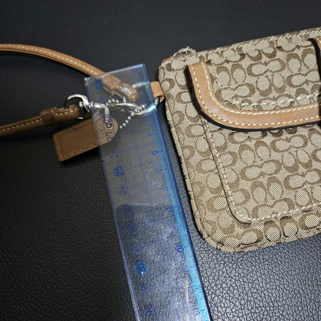 [Used] COACH Belt Pouch Small Signature Dark Beige