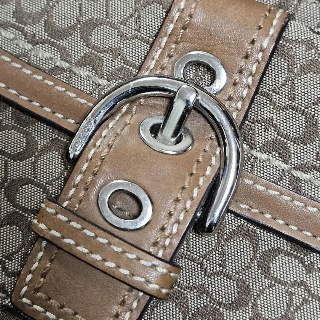 [Used] COACH Belt Pouch Small Signature Dark Beige