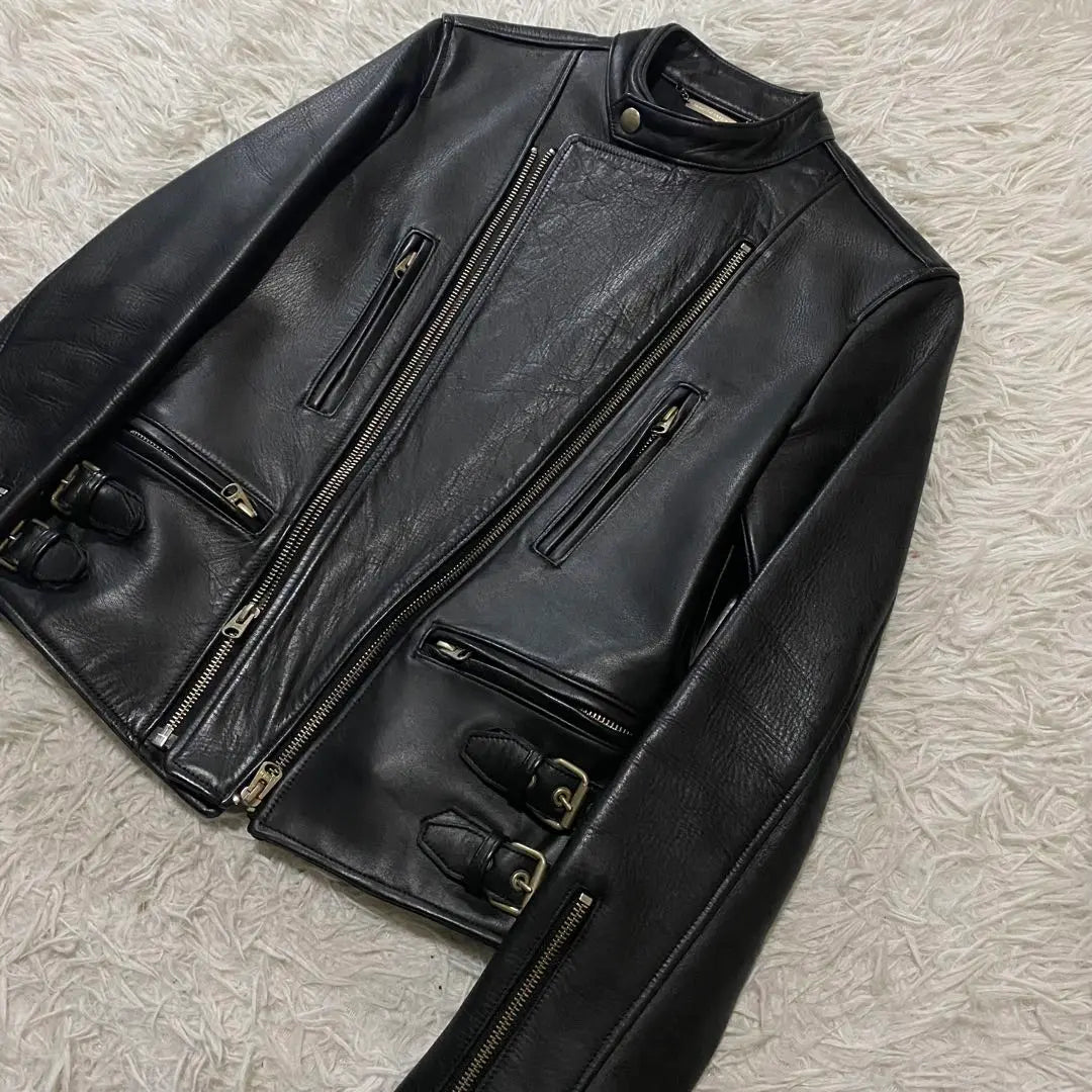 Beautiful People Horse Leather Single Rider Jacket Size M Black