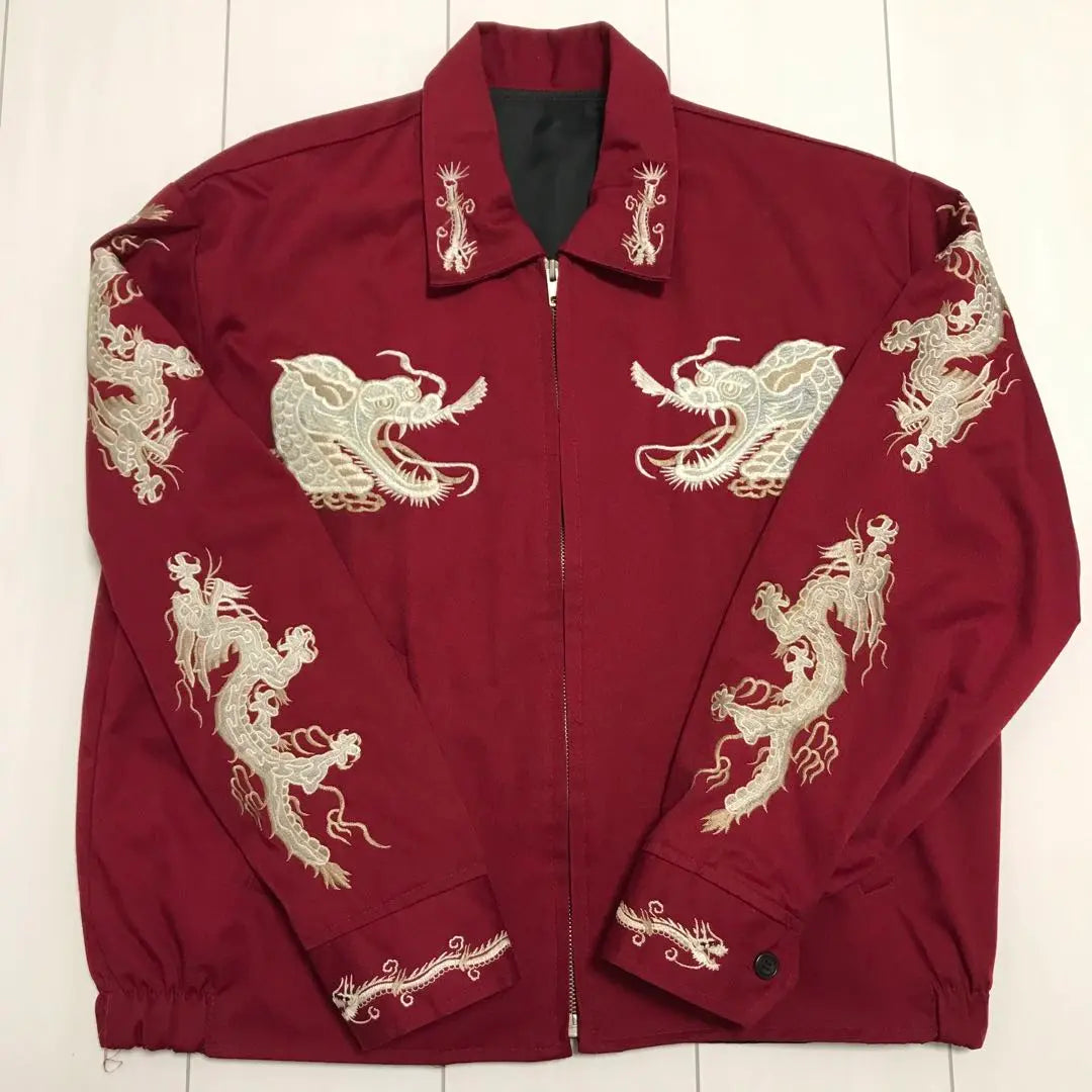 90's vintage old clothes! Blouson -type Sukajan Dragon Talon Zipper