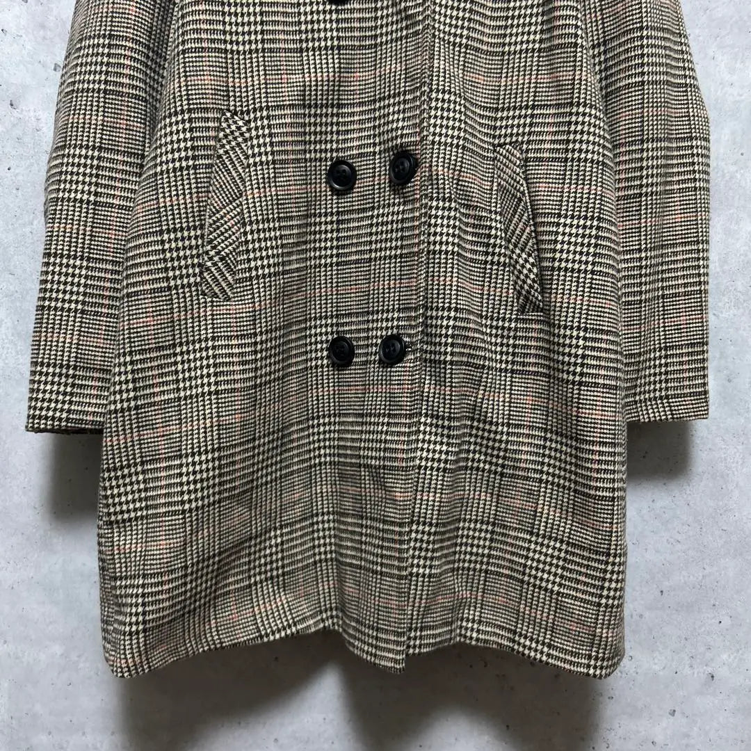 [SHEIN] Glen Check Chester Coat Brown Msize